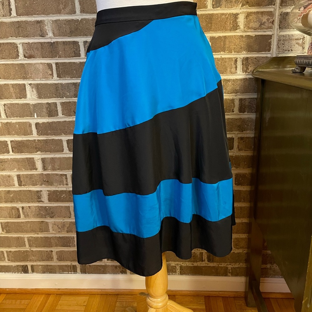 Derek Lam Atlantic/Blk Asymmetrical Skirt
